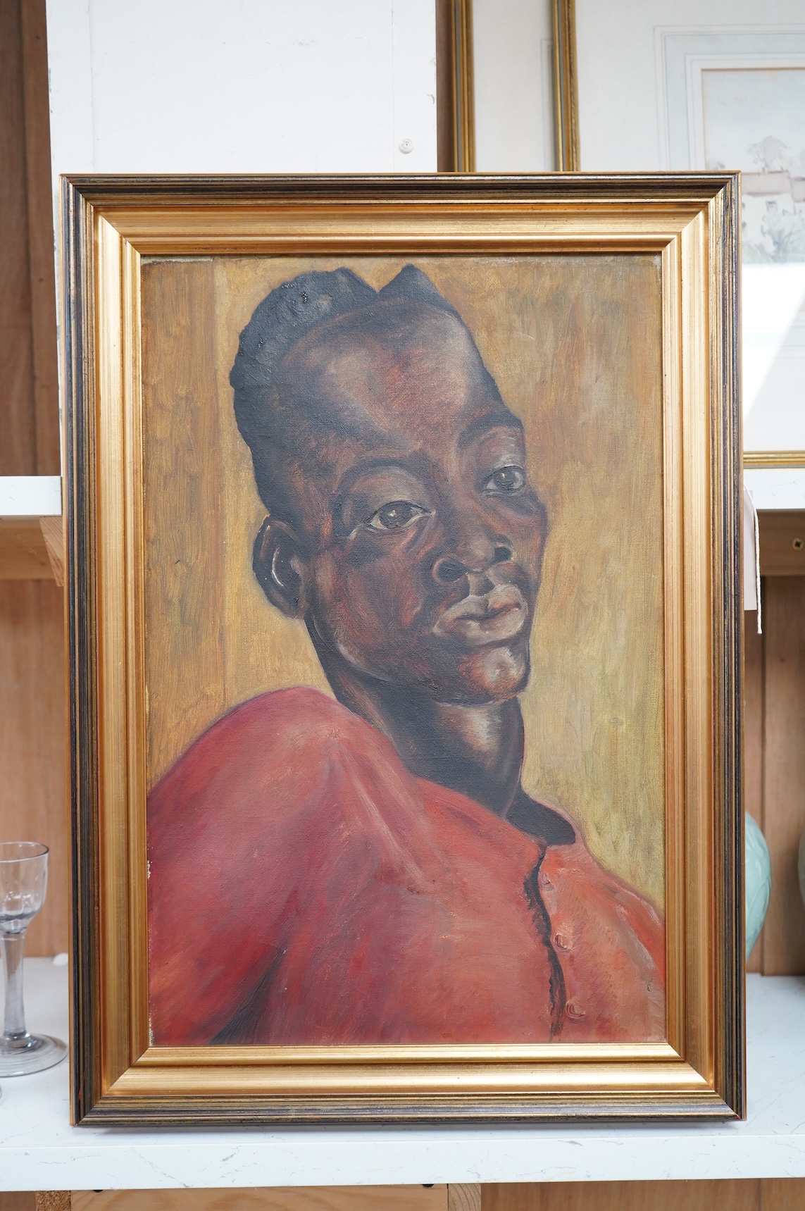 Nigerian School, Portrait of West African gentleman, oil on canvas, 44 x 29cm